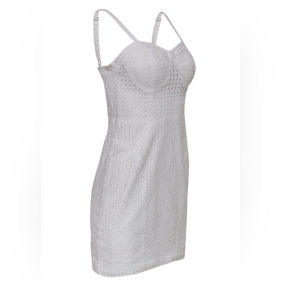 Rebecca Minkoff White Eyelet Lace Bustier Claudia Dress Sz L - Picture 5 of 14